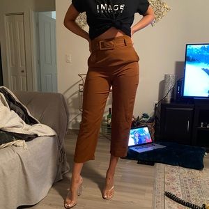 Cute belted high waisted pants